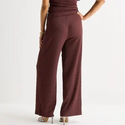 Bold Elements Womens Straight Mid Rise Pull-On Pant