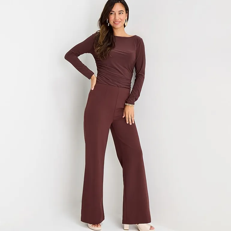 Bold Elements Womens Wide Leg High Rise Trouser