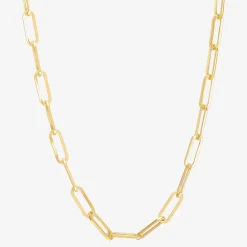 Bonded Brilliance Womens 14K Gold Bonded With Sterling Silver 18 Inch Link Chain Necklace