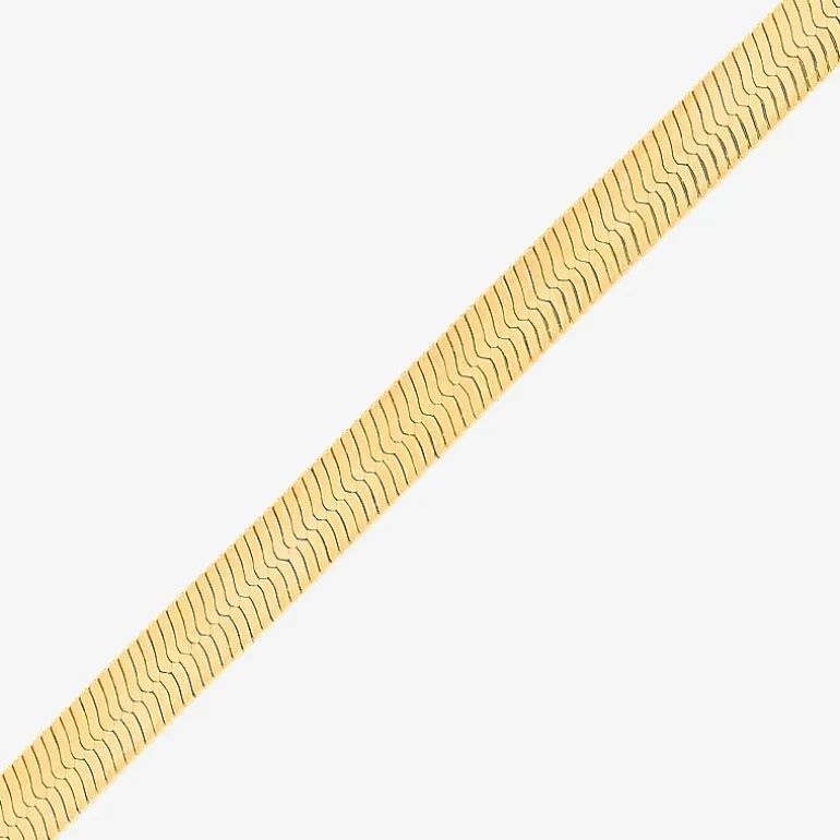 Bonded Brilliance Womens 14K Gold Bonded With Sterling Silver 7.5 Inch Solid Herringbone Chain Bracelet