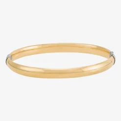 Bonded Brilliance Womens 14K Gold Bonded With Sterling Silver Bangle Bracelet