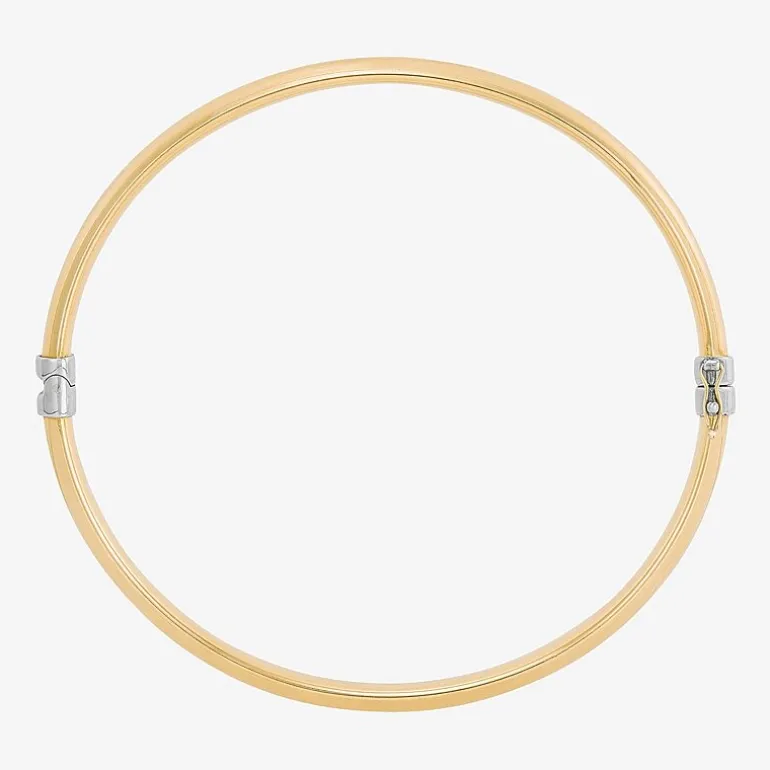 Bonded Brilliance Womens 14K Gold Bonded With Sterling Silver Bangle Bracelet