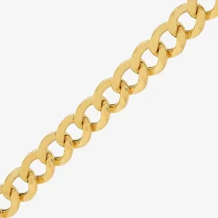 Bonded Brilliance Womens 14K Gold Bonded With Sterling Silver 7.5 Inch Hollow Link Chain Bracelet