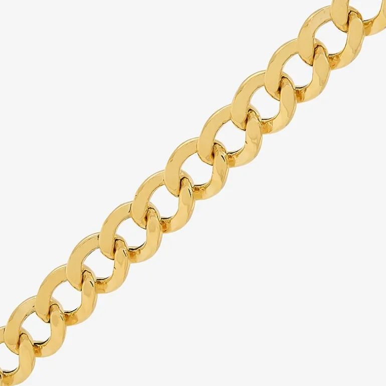 Bonded Brilliance Womens 14K Gold Bonded With Sterling Silver 7.5 Inch Hollow Link Chain Bracelet