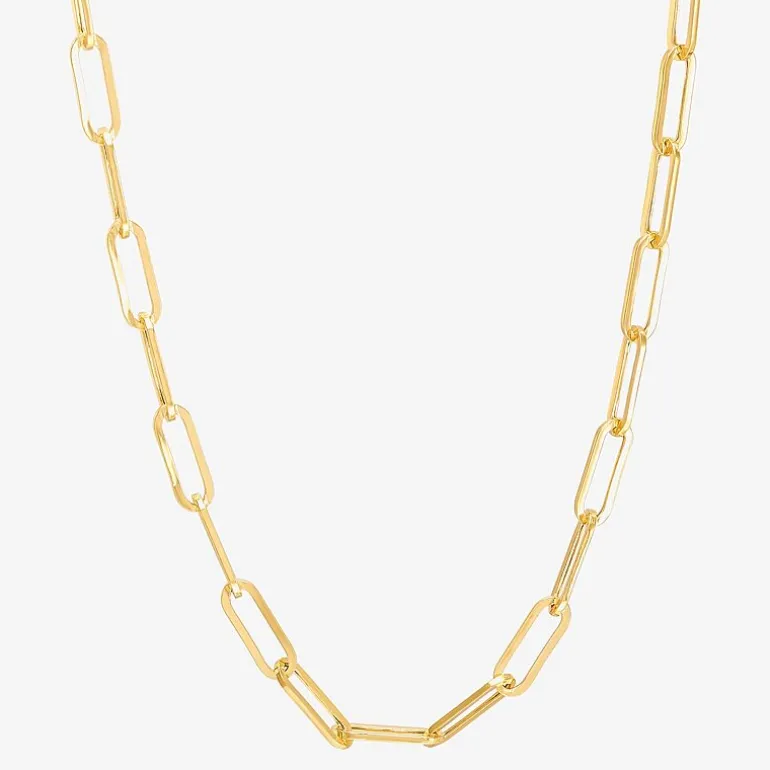 Bonded Brilliance Womens 14K Gold Bonded With Sterling Silver 20 Inch Link Chain Necklace