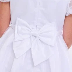 Bonnie Jean Big Kid Girls Communion Short Sleeve Puffed Flower Girl Fit + Flare Dress