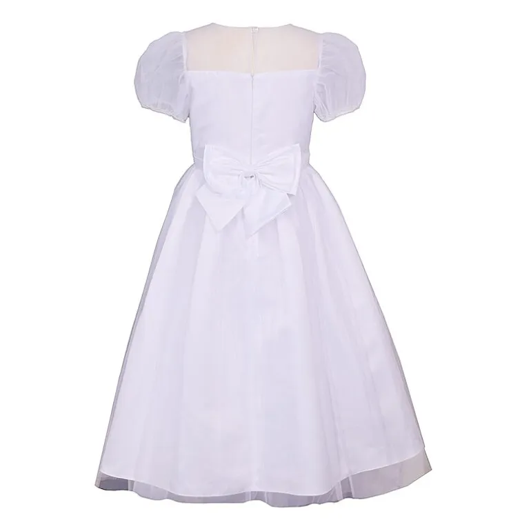 Bonnie Jean Big Kid Girls Communion Short Sleeve Puffed Flower Girl Fit + Flare Dress