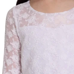 Bonnie Jean Little & Big Kid Girls 3/4 Sleeve Lace Flower Girl Fit + Flare Dress