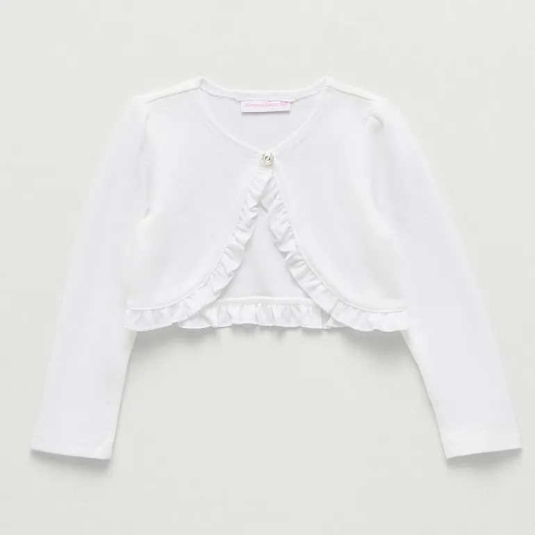 Bonnie Jean Toddler Girls Round Neck Long Sleeve Button Cardigan