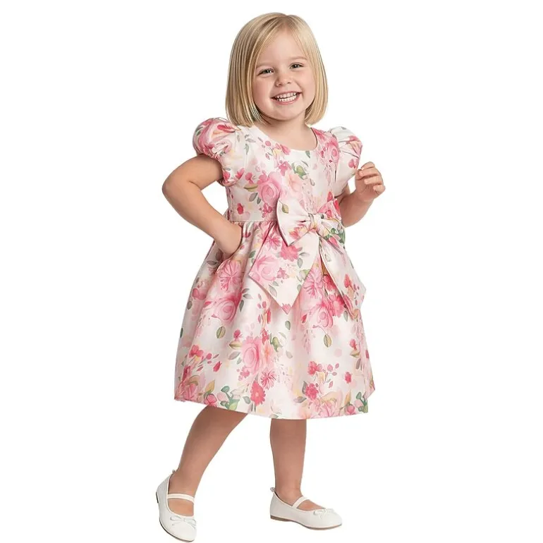 Bonnie Jean Toddler Girls Short Sleeve Puffed A-Line Dress