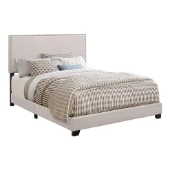 Boyd Nailhead Upholstered Rectangle Bed