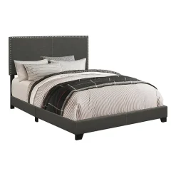 Boyd Nailhead Upholstered Rectangle Bed