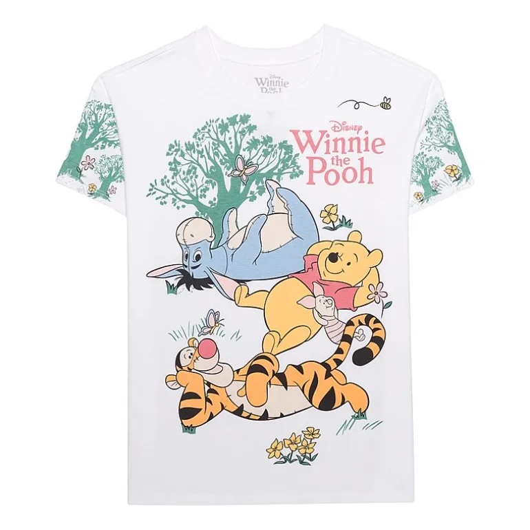 Boyfriend Tee Womens Juniors Crew Neck Short Sleeve Regular Fit Winnie The Pooh Graphic T-Shirt