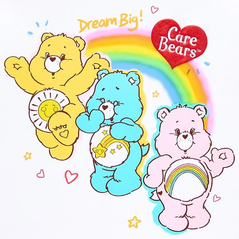 Boyfriend Womens Juniors Crew Neck Short Sleeve Loose Fit Care Bears Graphic T-Shirt
