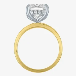 Bridal Addiction (E-F / Vs1-Vs2) Womens 4 1/7 Ct. T.W. Lab Grown White Diamond 14K Gold Rectangular Solitaire Engagement Ring
