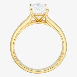 Bridal Addiction (H-I / Si1-Si2) Womens 2 CT. T.W. Lab Grown White Diamond 14K Gold Oval Solitaire Engagement Ring