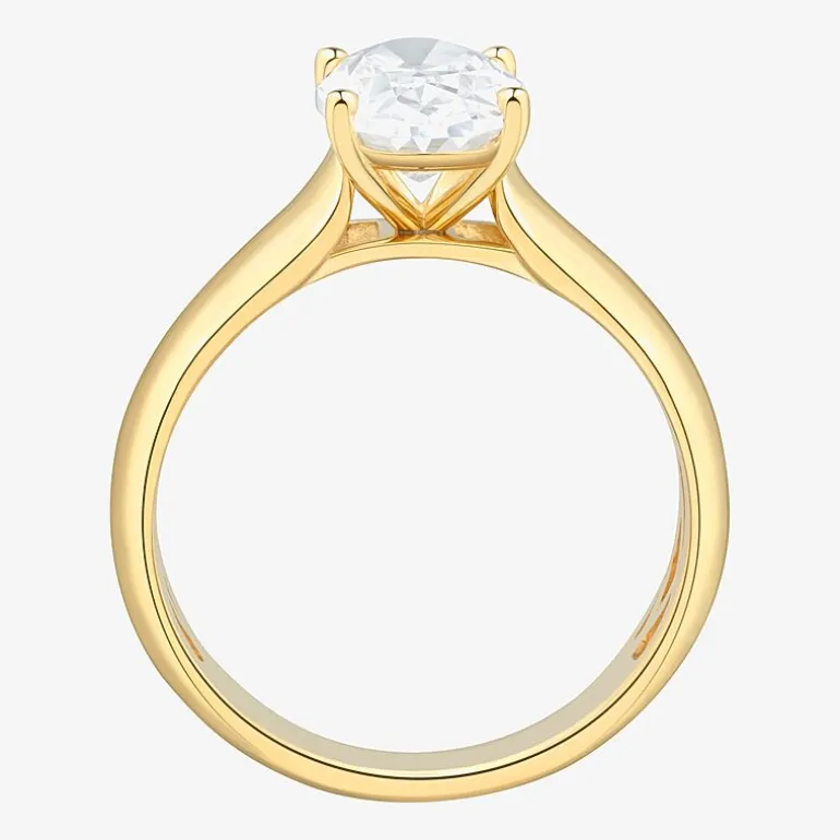 Bridal Addiction (H-I / Si1-Si2) Womens 2 CT. T.W. Lab Grown White Diamond 14K Gold Oval Solitaire Engagement Ring