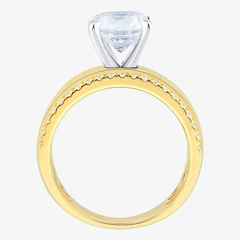 Bridal Addiction (H-I / Si2) Womens 2 1/3 CT. T.W. Lab Grown White Diamond 10K Gold Round Engagement Ring