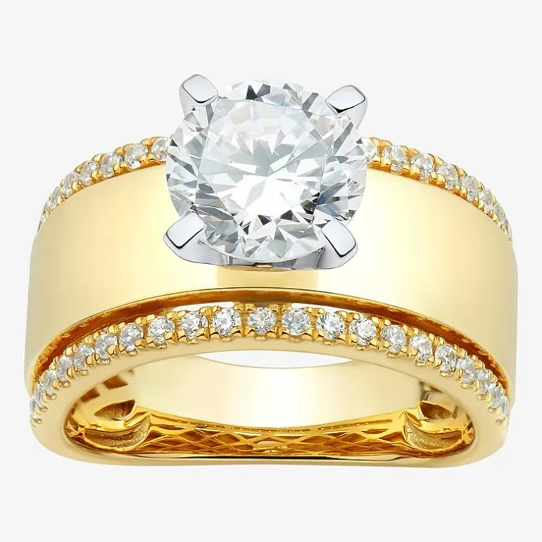 Bridal Addiction (H-I / Si2) Womens 2 1/3 CT. T.W. Lab Grown White Diamond 10K Gold Round Engagement Ring