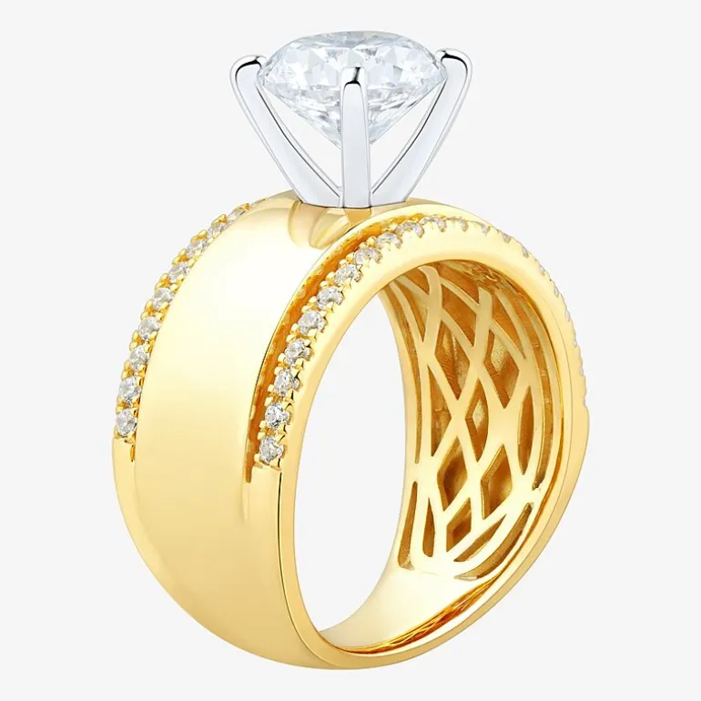 Bridal Addiction (H-I / Si2) Womens 2 1/3 CT. T.W. Lab Grown White Diamond 10K Gold Round Engagement Ring