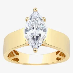 Bridal Addiction Womens 2 CT. T.W. Lab Grown White Diamond 14K Gold Marquise Solitaire Engagement Ring