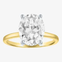 Bridal Addiction Womens 4 1/7 Ct. T.W. Lab Grown White Diamond 14K Gold Oval Solitaire Engagement Ring