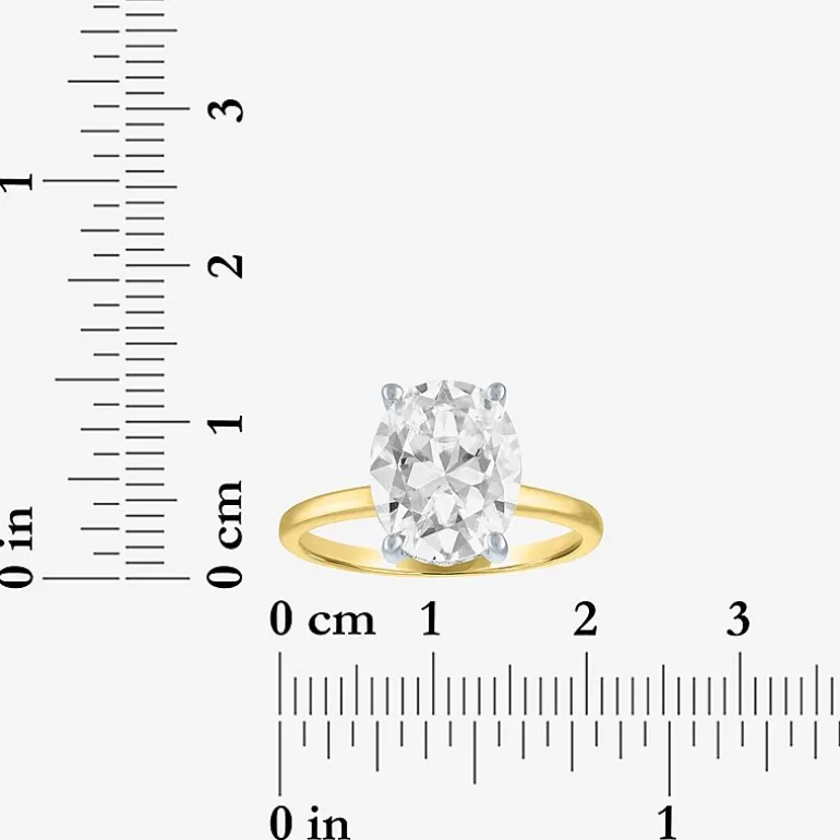Bridal Addiction Womens 4 1/7 Ct. T.W. Lab Grown White Diamond 14K Gold Oval Solitaire Engagement Ring