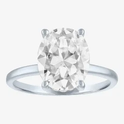 Bridal Addiction Womens 4 1/7 Ct. T.W. Lab Grown White Diamond 14K Gold Oval Solitaire Engagement Ring