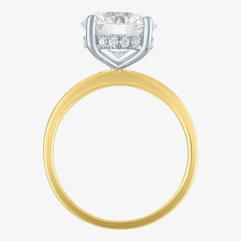 Bridal Addiction Womens 4 1/7 Ct. T.W. Lab Grown White Diamond 14K Gold Oval Solitaire Engagement Ring