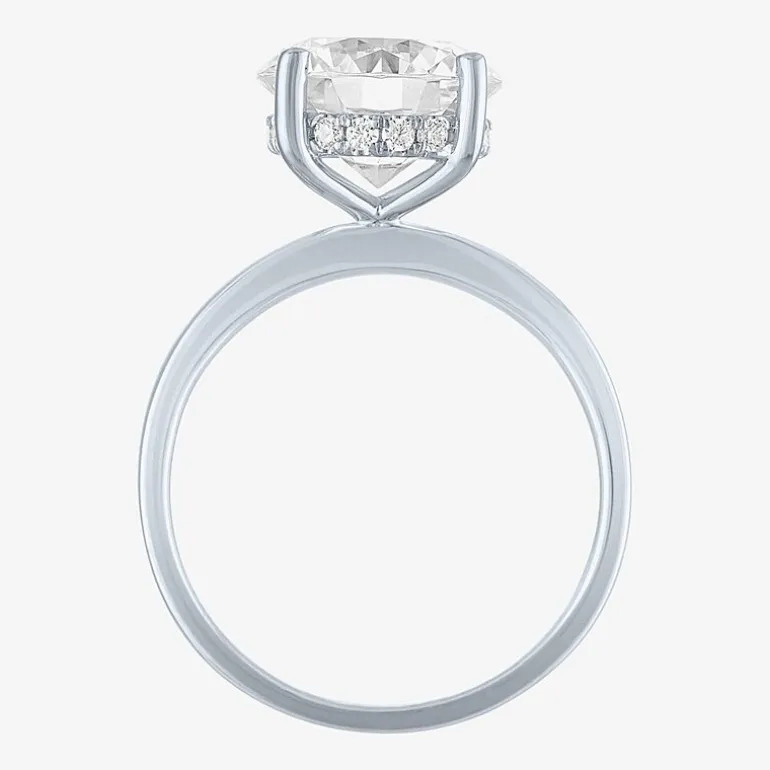 Bridal Addiction Womens 4 1/7 Ct. T.W. Lab Grown White Diamond 14K Gold Oval Solitaire Engagement Ring
