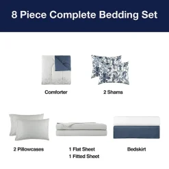 Broadhaven Jensen 8-pc. Floral Reversible Complete Bedding Set with Sheets