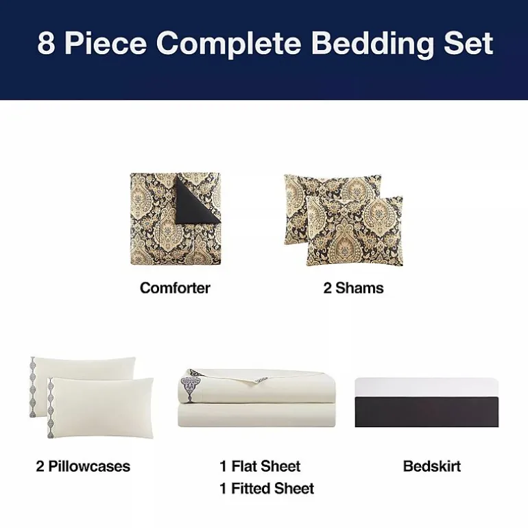 Broadhaven Kent 8-pc. Reversible Complete Bedding Set with Sheets