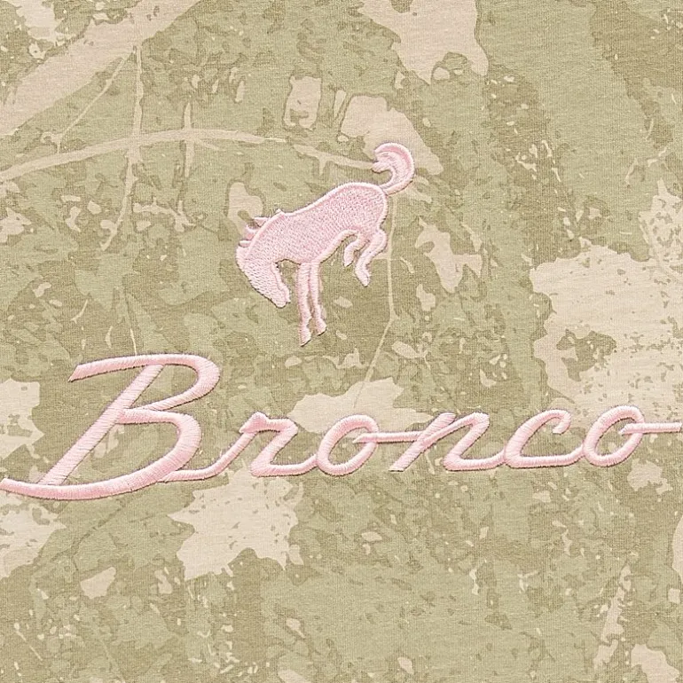 Bronco Camo Tee Womens Juniors Crew Neck Short Sleeve Oversized Graphic T-Shirt