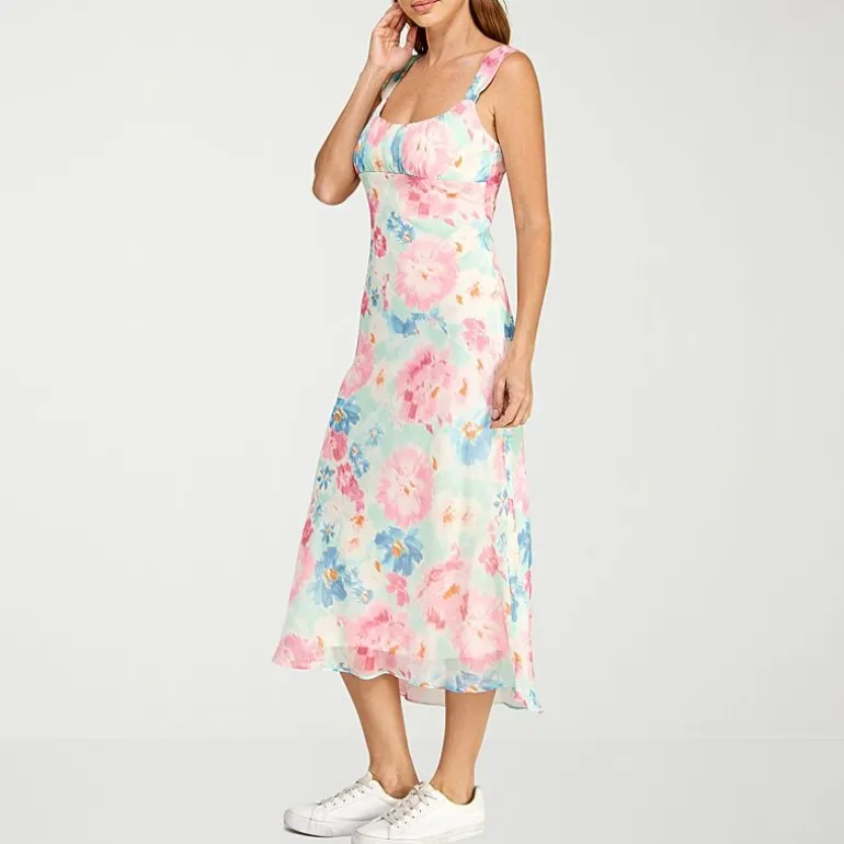 B. Smart Womens Juniors Sleeveless Midi Slip Dress