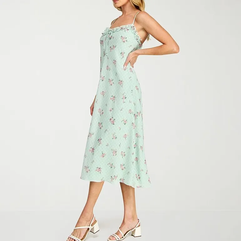 B. Smart Womens Juniors Sleeveless Floral Midi Slip Dress