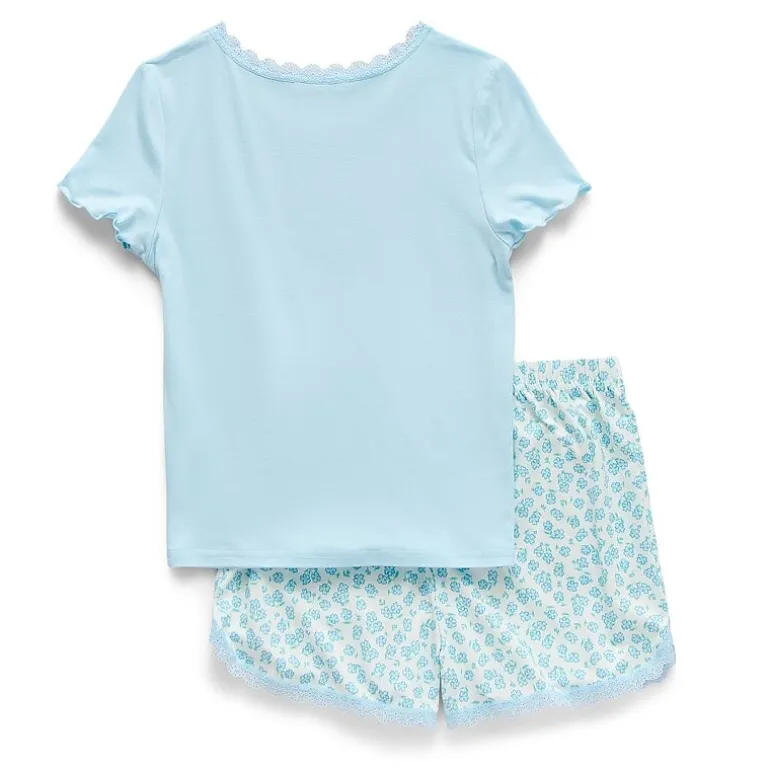 Btween Little & Big Kid Girls Round Neck Short Sleeve 2-pc. Pajama Set