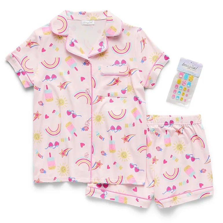 Btween Little & Big Kid Girls Short Sleeve 2-pc. Pajama Set