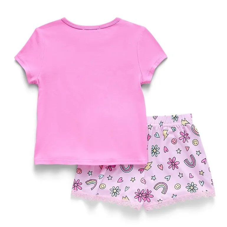 Btween Toddler Girls Round Neck Short Sleeve 2-pc. Pajama Set