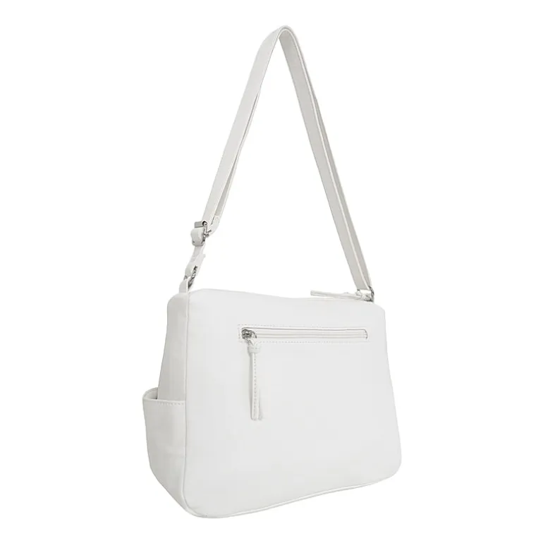 Bueno of California Double Zip Medium Crossbody With Woven Pockets Crossbody Bag