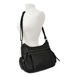 Bueno of California Elephant Large Washed Hobo Crossbody Bag