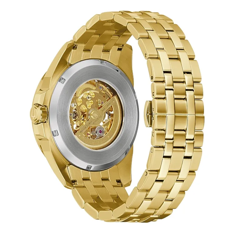 Bulova Classic Mens Automatic Gold Tone Stainless Steel Bracelet Watch 97a162