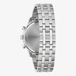 Bulova Classic Sutton Mens Chronograph Silver Tone Stainless Steel Bracelet Watch 96b404