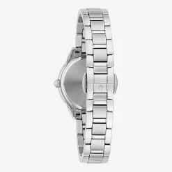 Bulova Classic Sutton Womens Diamond Accent Silver Tone Stainless Steel Bracelet Watch 96r253