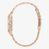 Bulova Crystal Womens Crystal Accent Rose Goldtone Stainless Steel Bracelet Watch 98l303