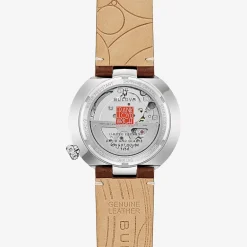 Bulova David And Gladys Wright House Mens Automatic Brown Leather Strap Watch 96b486
