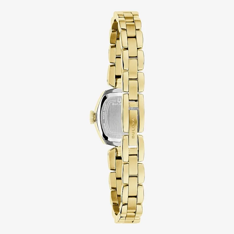 Bulova Goddess Of Time Womens Gold Tone Stainless Steel Bracelet Watch 97l201