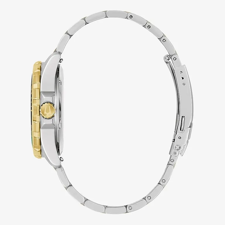 Bulova Mens Automatic Two Tone Stainless Steel Bracelet Watch 98b467