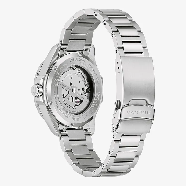 Bulova Mens Automatic Two Tone Stainless Steel Bracelet Watch 98b467