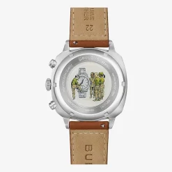 Bulova Mens Chronograph Brown Leather Strap Watch 96b482