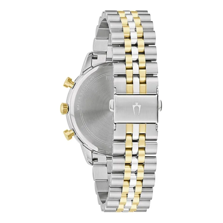 Bulova Mens Chronograph Two Tone Stainless Steel Bracelet Watch 98a274